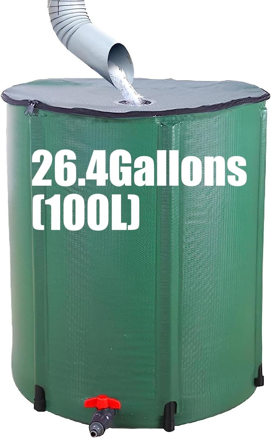 Collapsible Rain Barrel Portable Water Storage Tank Water Barrel Rainwater Collection System Rain Catcher with Filter Spigot Overflow Kit (Size : 100L/26.4gal)