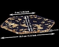 Vista 2 de Mini Skater 3 posavasos de barra de acrílico transparente, lámina dorada, moderno, tapete creativo para mesa, encimera, escritorio, bebidas frías