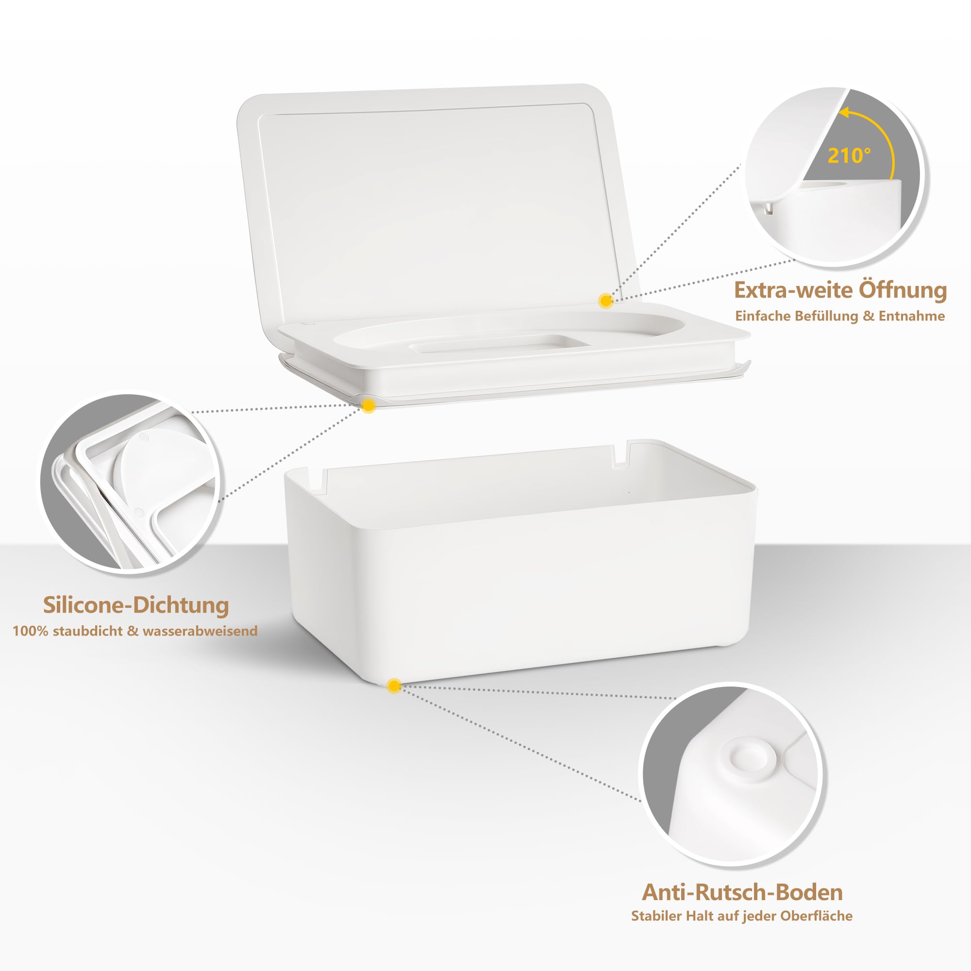 Boite A Lingette Bebe Lot De 2 Boîtes + 2 Sacs Lingettes Humides - Distributeur Étanche PP, 18.5x12.2cm, Idéal Bébé Et Maison Boite De Rangement Lingette Bébé