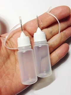 M01164 2pc Needle Tip Dropper Squeeze Bottles Clear Small 10 ml Plastic for Silicone Casting