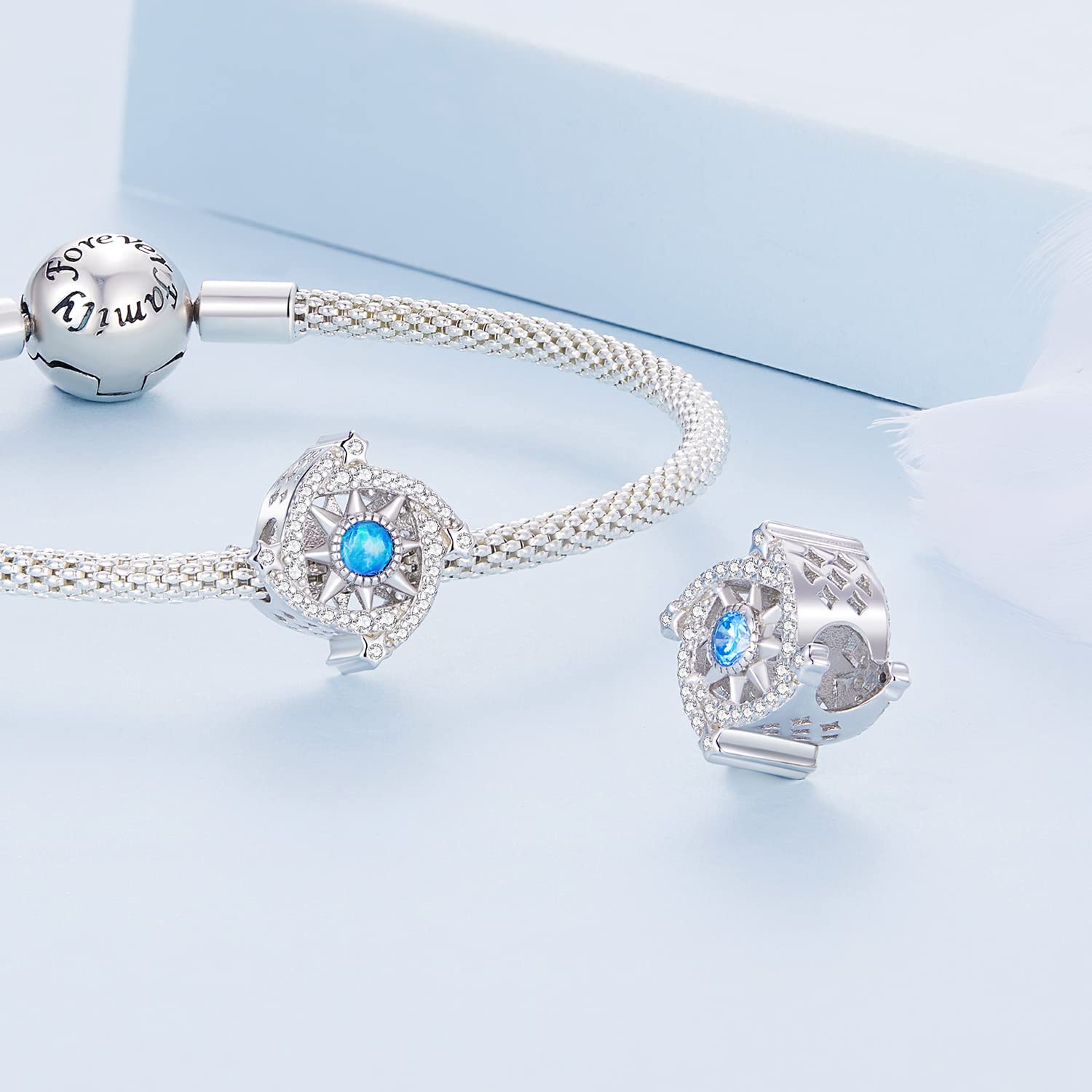 Charms z kamieniem narodzin 925 srebro ażurowe serce z motywem miłosnym do zawieszek do bransoletek i cyrkonii