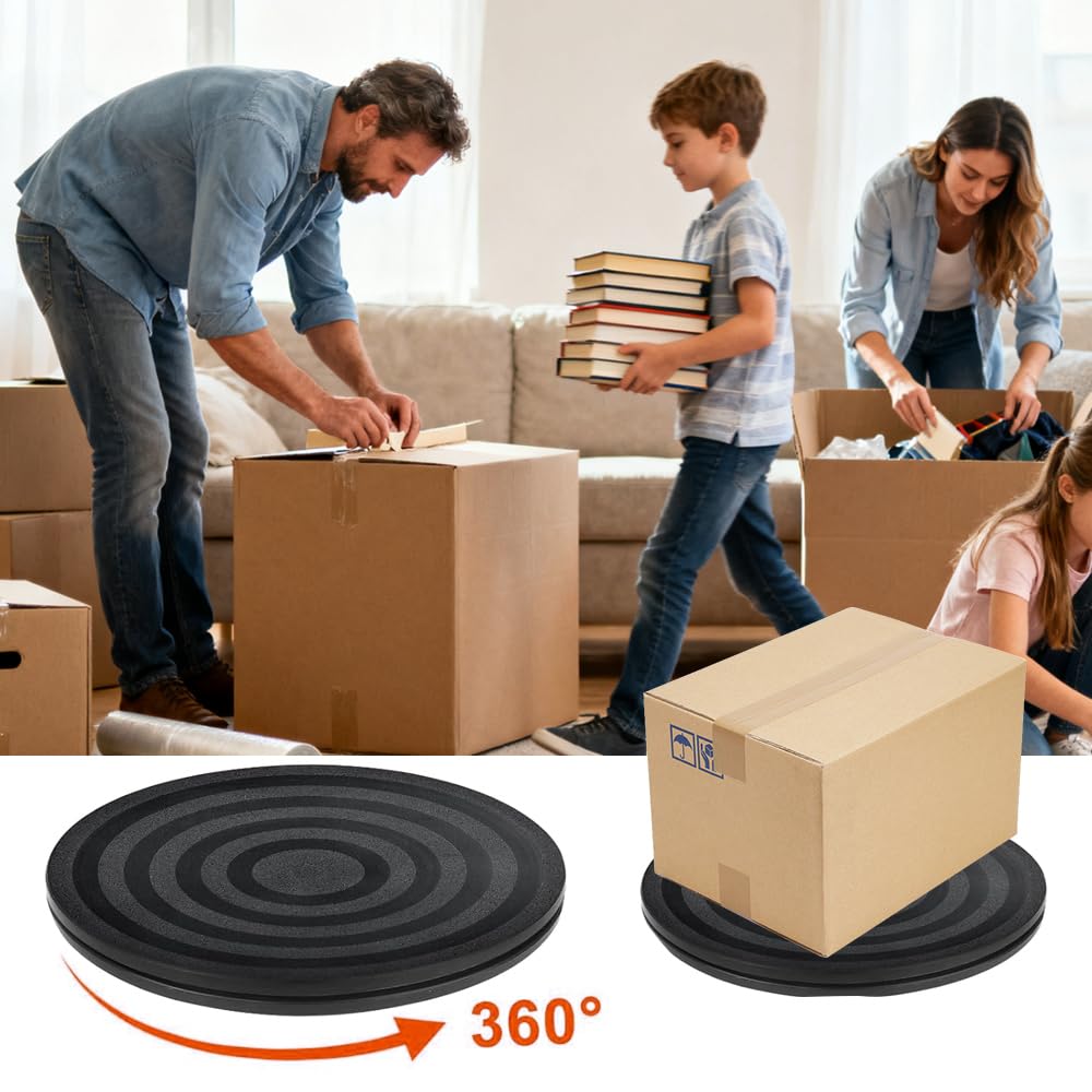 1 plateau tournant universel rotatif à 360 ° - Plateau tournant rond TV avec roulements à billes en acier - Plate-forme rotative de 20 cm - Plateau rotatif multi-usages antidérapant pour gâteau pour