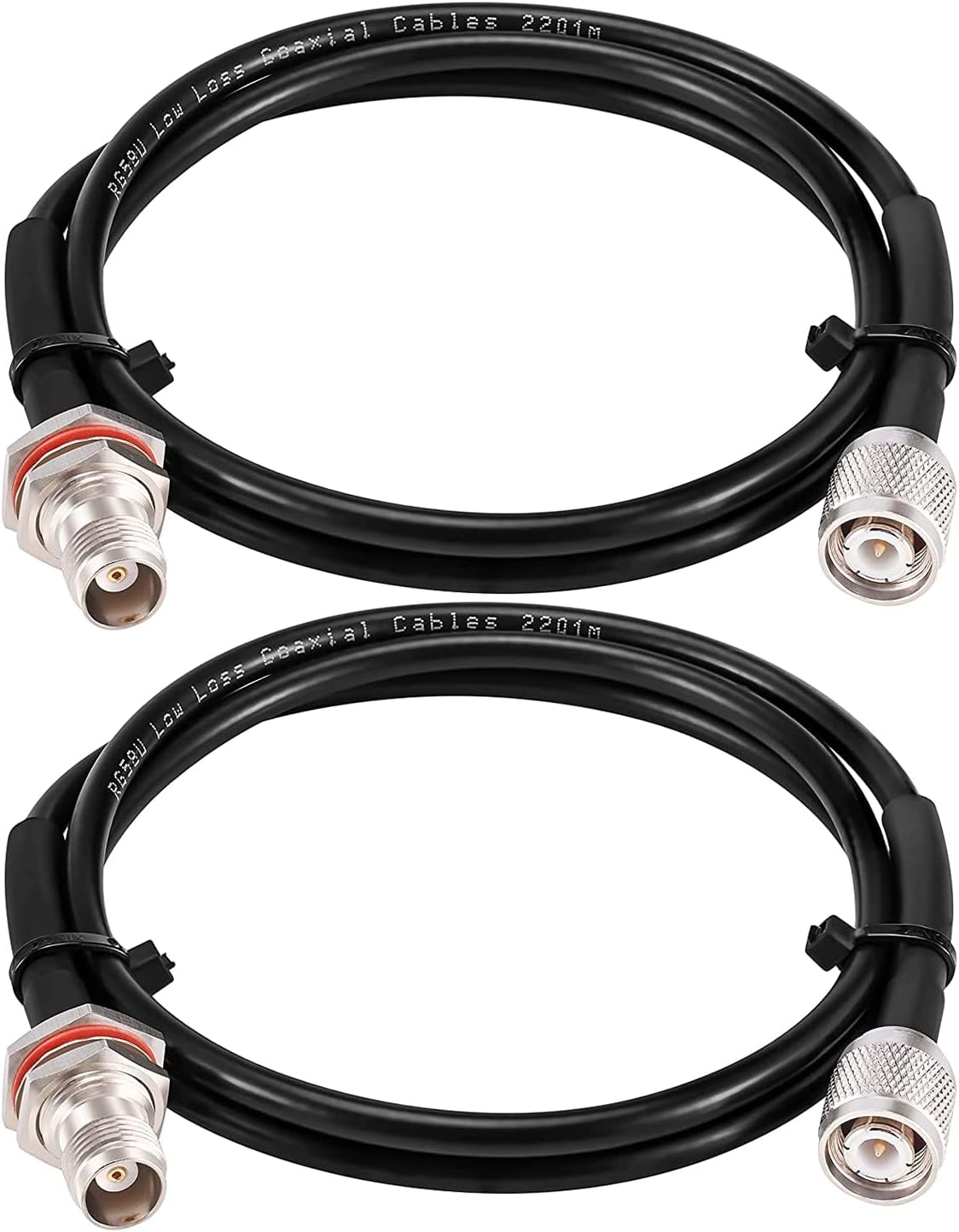 MOOKEERF RG58 TNC Cable 3FT,2 Pack TNC Male to Female Bulkhead Mount Coax Jumper Cable 50 ohm for Radio Scanner,CB Radio,Wi-Fi Radios,GPS Antenna,RF Device,Broadcast