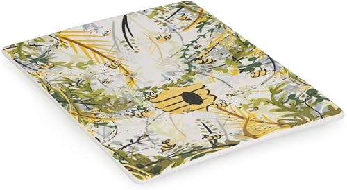 Boston International Plato de cerámica para servir, 10 x 8 pulgadas, Bee Haven