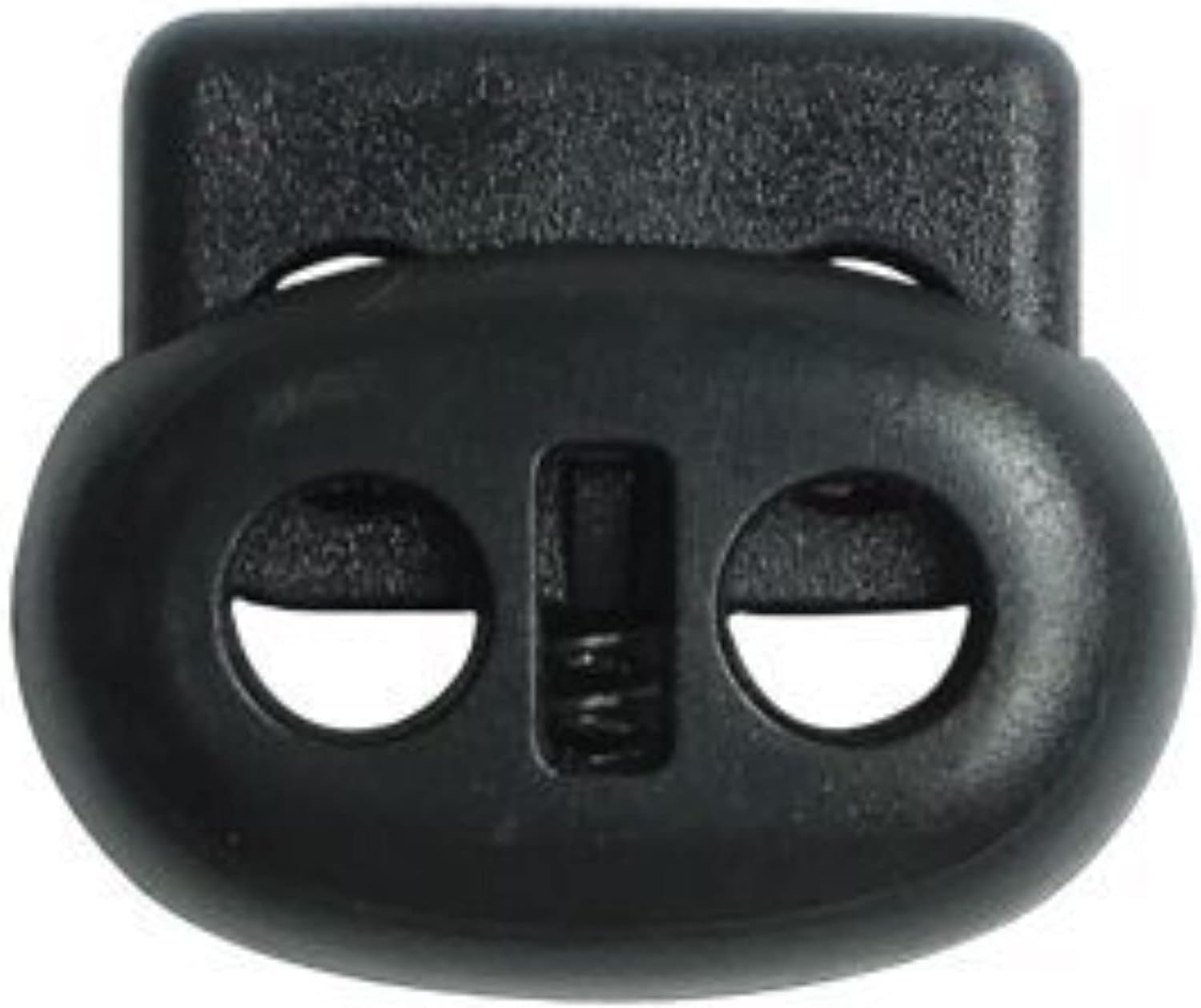 5mm/20mm Double Hole Cord Lock Slide Lock Black Plastic Toggle Paracord Spring Loaded Cord Lock Clothing Lock