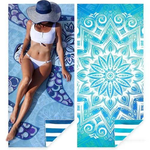 Recopilación de Toallas de playa que puedes comprar esta semana. 40 Pack de 2 Toallas de Playa de Microfibra para Adultos 180×90cm, Estampado Doble Cara, Toalla De Playa Superligera, Extra Grandes, Secado Rápido, Sin Arena, Ideales para Viaje,...