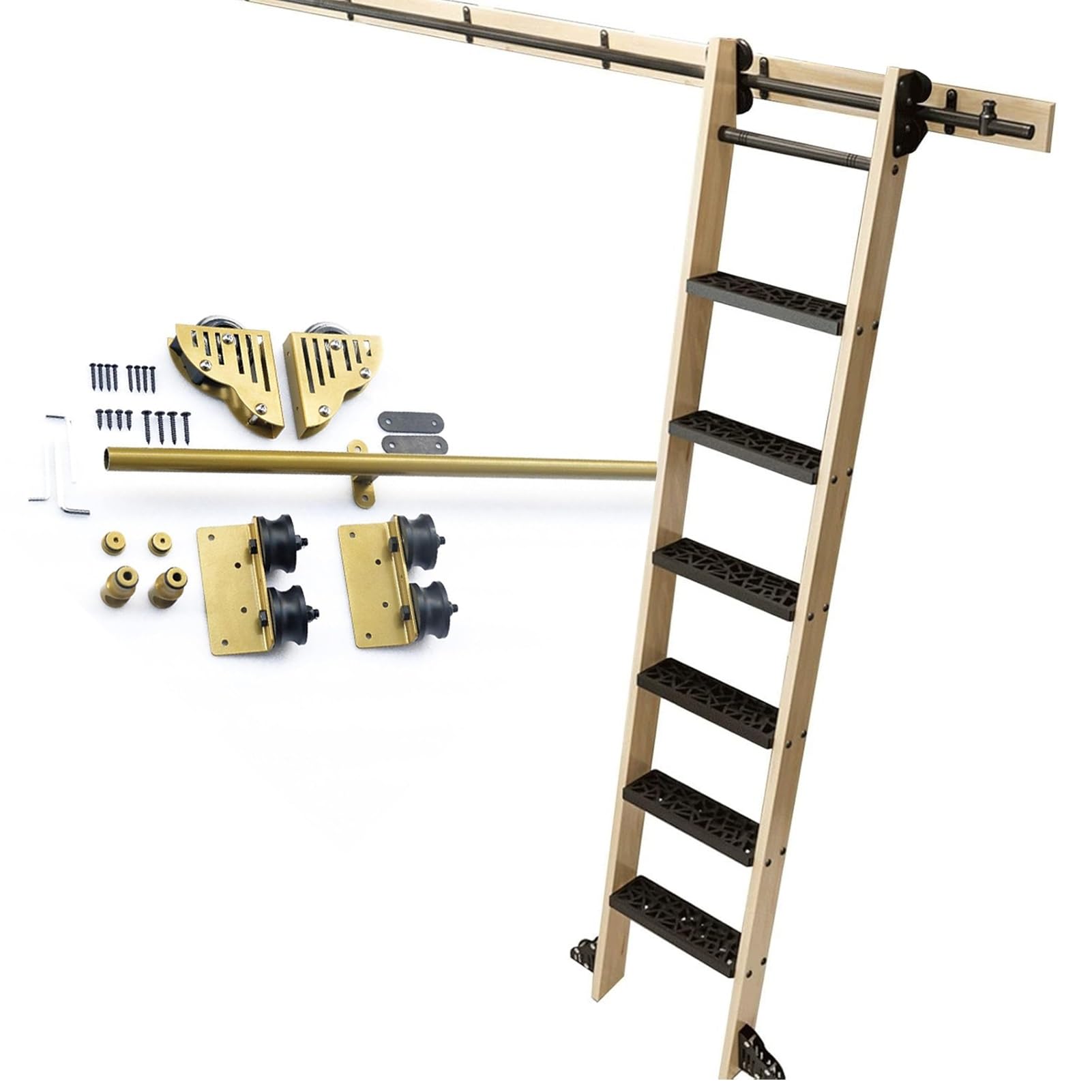 Kit de quincaillerie pour échelle coulissante : évitez les chutes avec ce rail rond de 24 pi stable