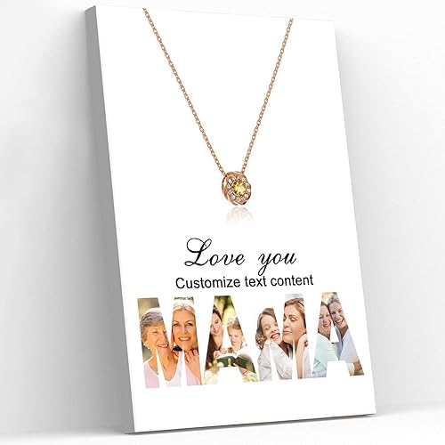 Un collage de 4 fotografías, collar de mamá, collar de fotos personalizado, personaliza tu propia tarjeta, imágenes de collage de mamá, regalo