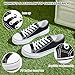 Adokoo Canvas Tennis Shoes for Women Low Top Casual White Black Sneakers for Women Lace Up Fashion Comfortable Walking Shoes (Black,8.5)