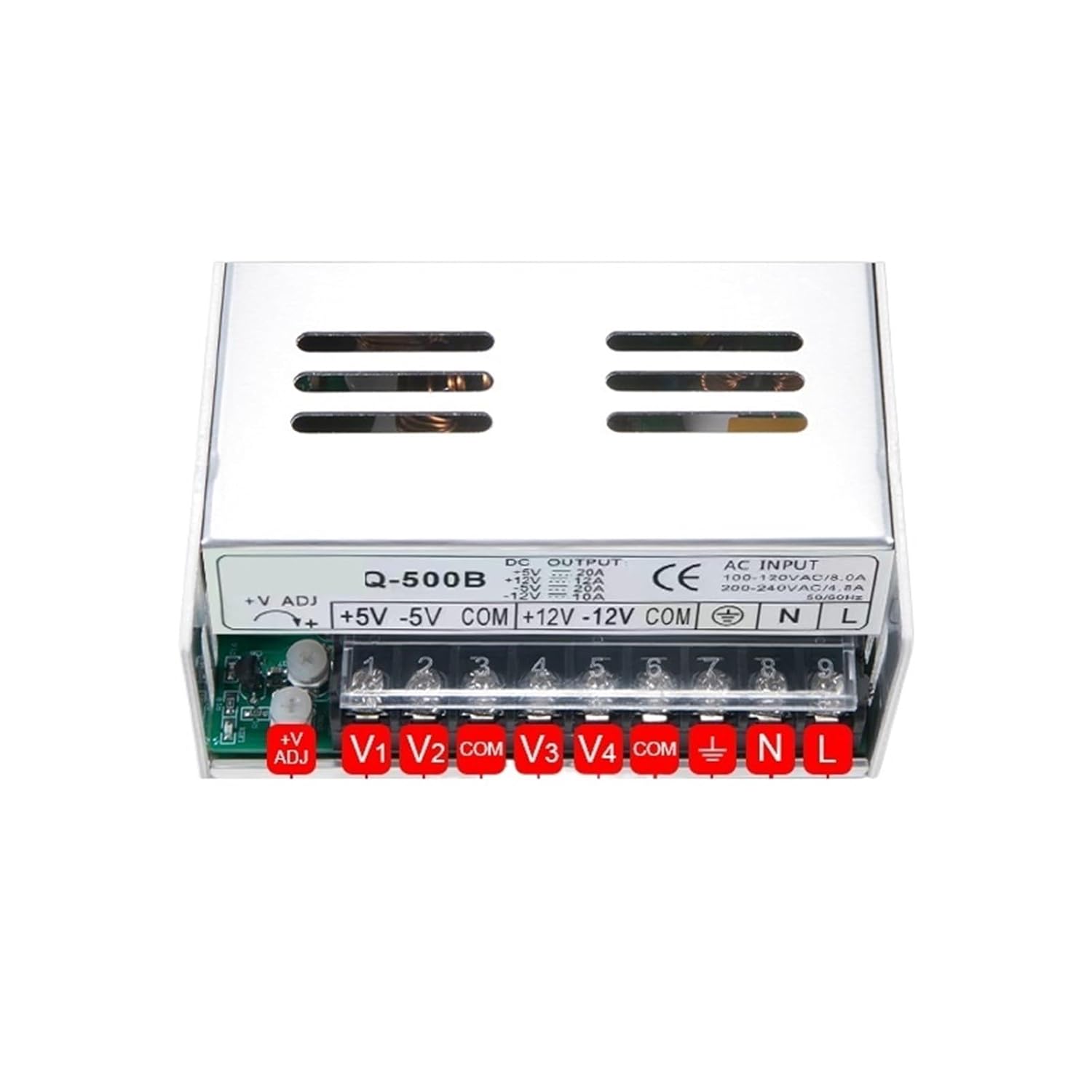 Quad Output Switching Power Supply 60W 120W 350W 500W AC/DC 5V 12V 24V -5V -12V Four Way SMPS Led Strip Driver Transformer(B,500W)