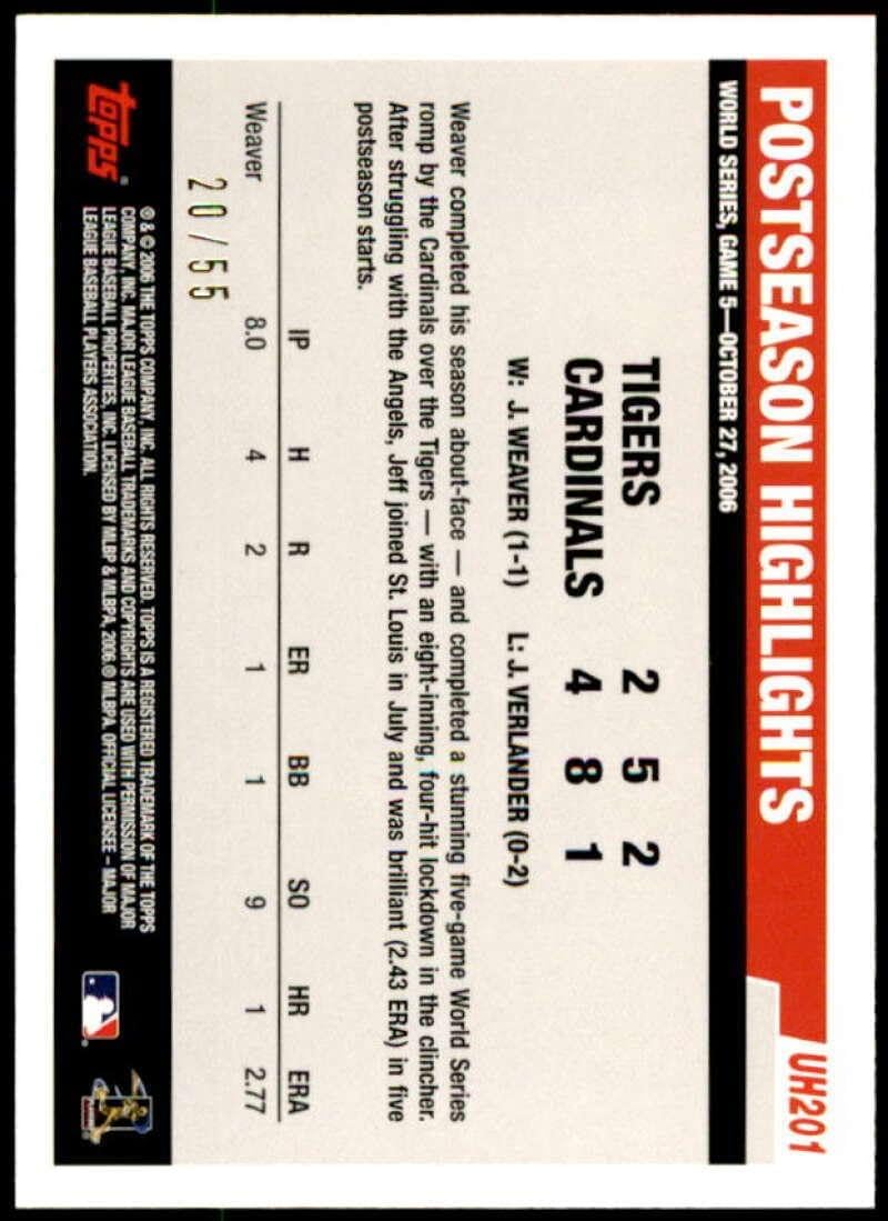 Jeff Weaver Card 2006 Topps Update #UH201 - Slabbed Baseball Cards