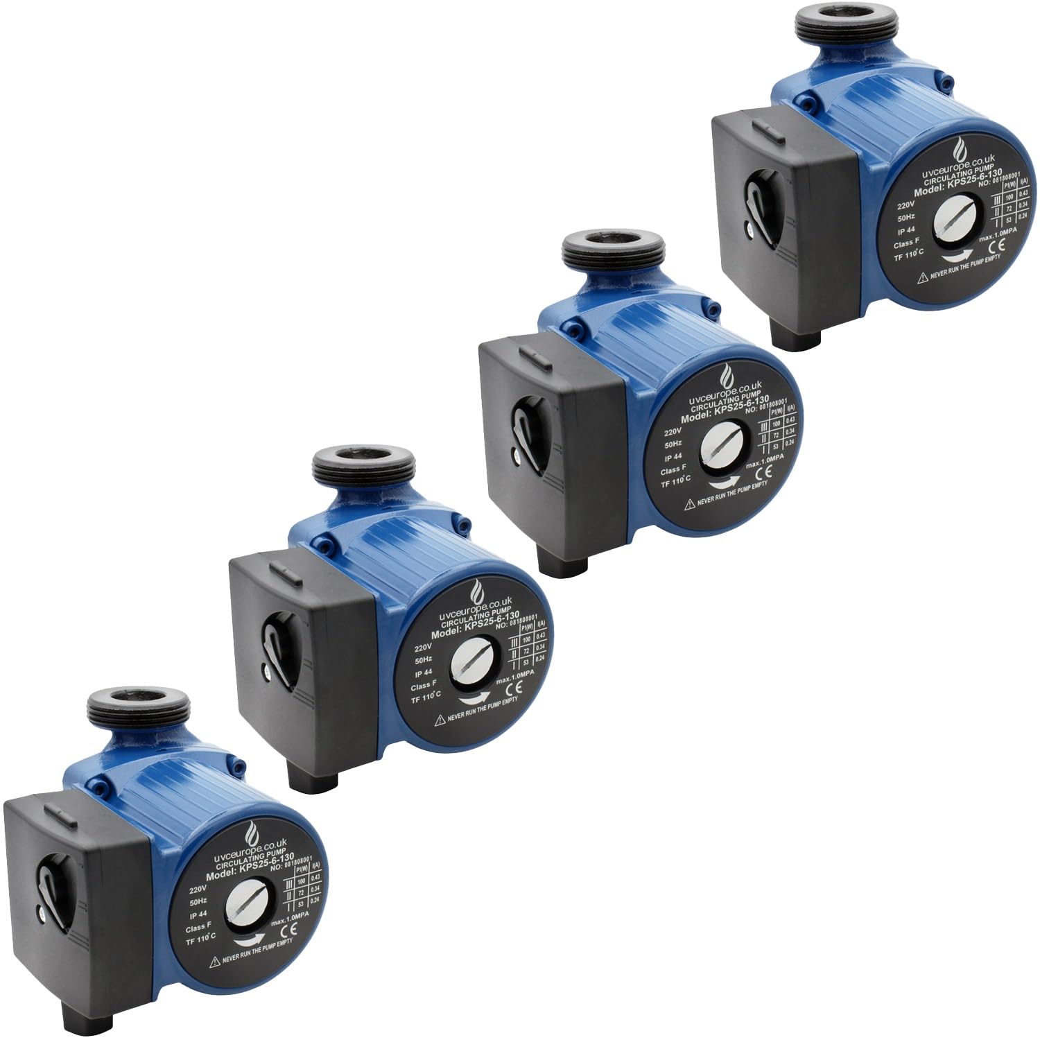 Circulation Pump 25/60 130mm for Central Heating Systems - 3 Speed (4 Pack) โ image 1