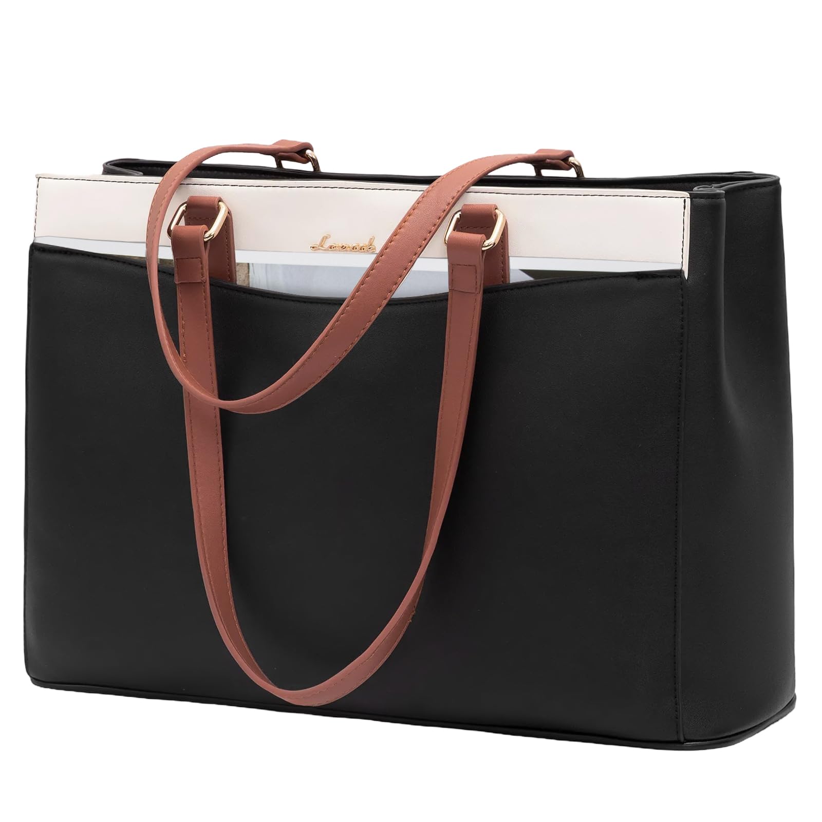 LOVEVOOK Laptoptasche Damen, Leicht Aktentasche Arbeitstasche Handtasche Groß, Elegant Laptop Bag Business Shopper Tasche Lehrertasche Schultertasche Women für Uni Schule Büro