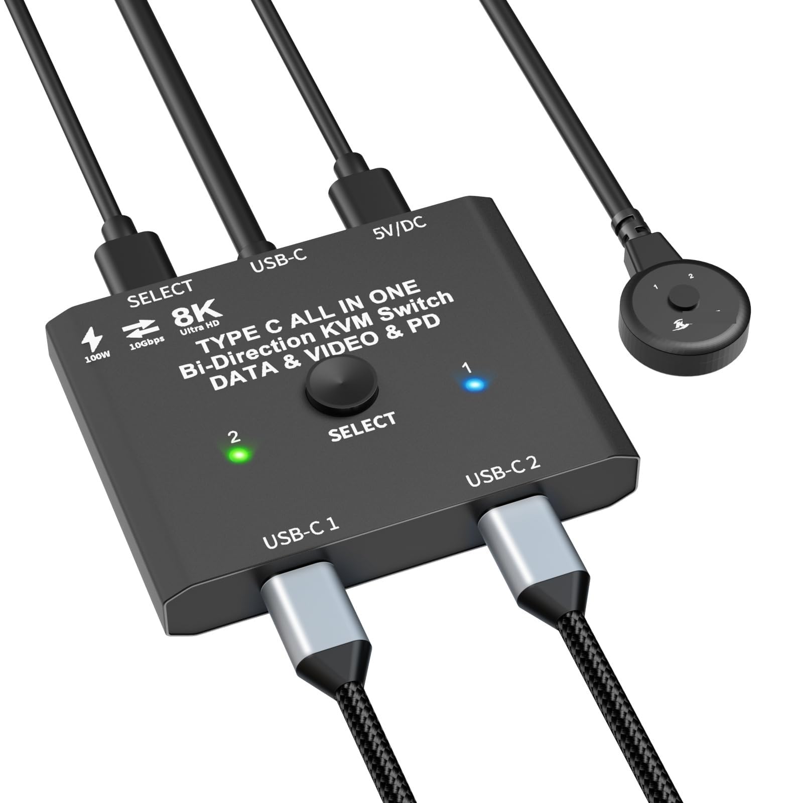 Y0S3QZ1 Bi-Directional USB C Switcher 2 Laptops,USB Type C KVM Switch 8K@60Hz 4K@120Hz Video/10Gbps Data Transfer/100W Charging-image-13