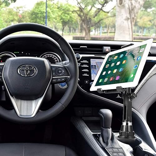 Miniatura 6 de Soporte para tableta 2 en 1 para coche, camión, tableta, cuello ajustable, soporte extendido para teléfono celular, iPhone, moto, Google, tableta,