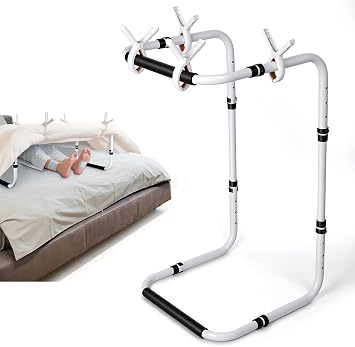 Bed Cradle for Feet, Aluminum Alloy Blanket Lifters for Foot of Bed, Height Adjustable Non-Slip Blanket Support for Foot Knee Leg Toes Ankle Post Surgery Recovery