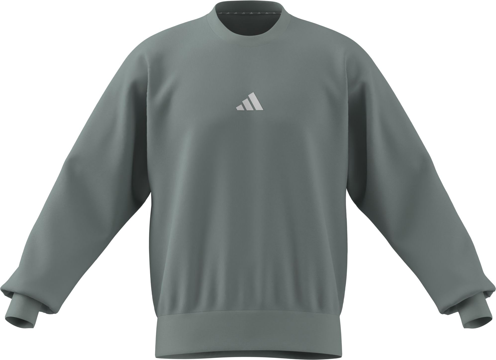 adidas Men's ESSENTIALS FEELCOZY FLEECE SWEATSHIRT, Wonder Sage/white, L