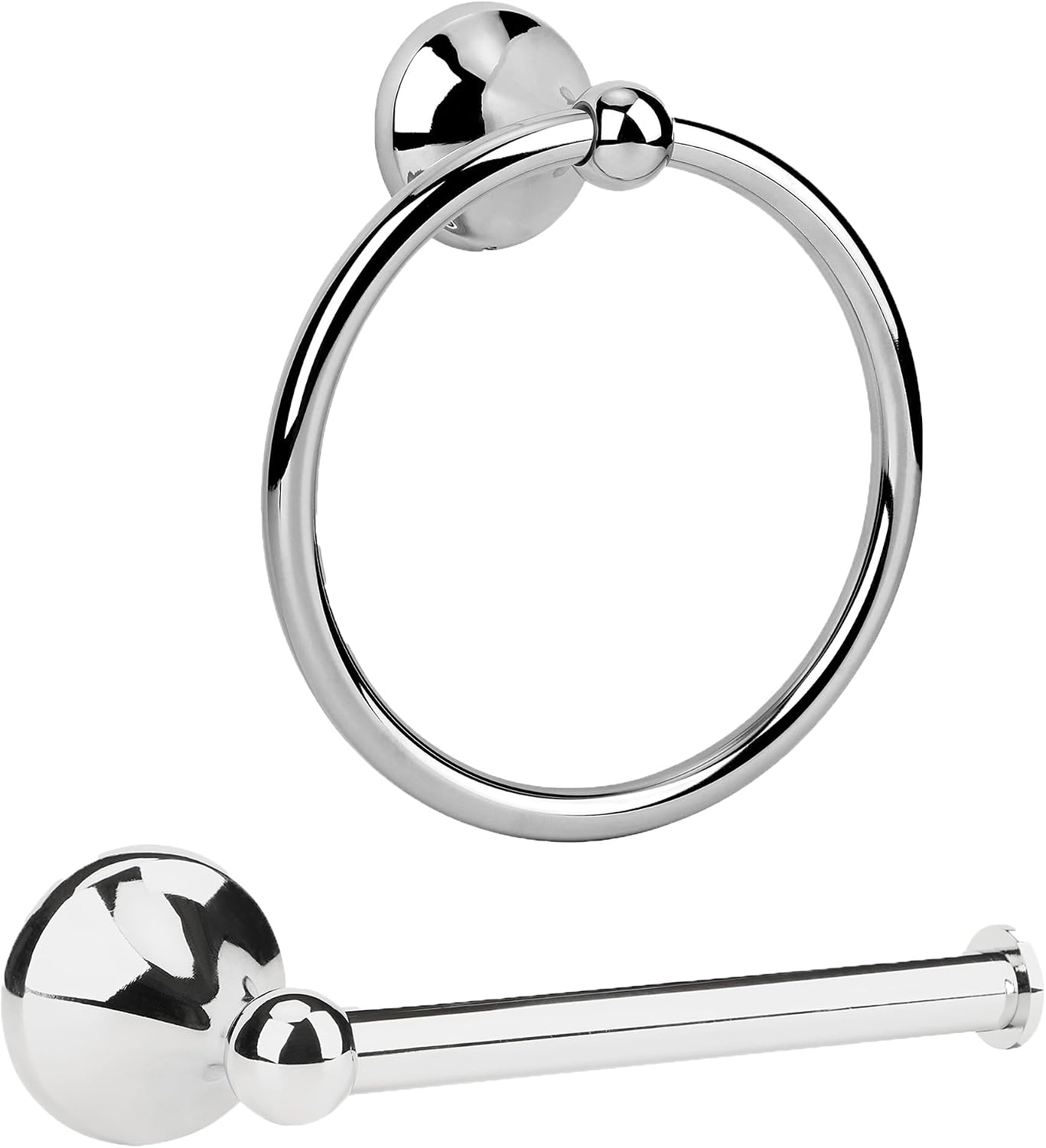 Toilet Paper Holder and Towel Ring for Bathroom Chrome | Bathroom hardware Accessories Set,Wall Mounted,Toilet Tissue Roll Holder and Hand Towel Holder,Stainless Steel