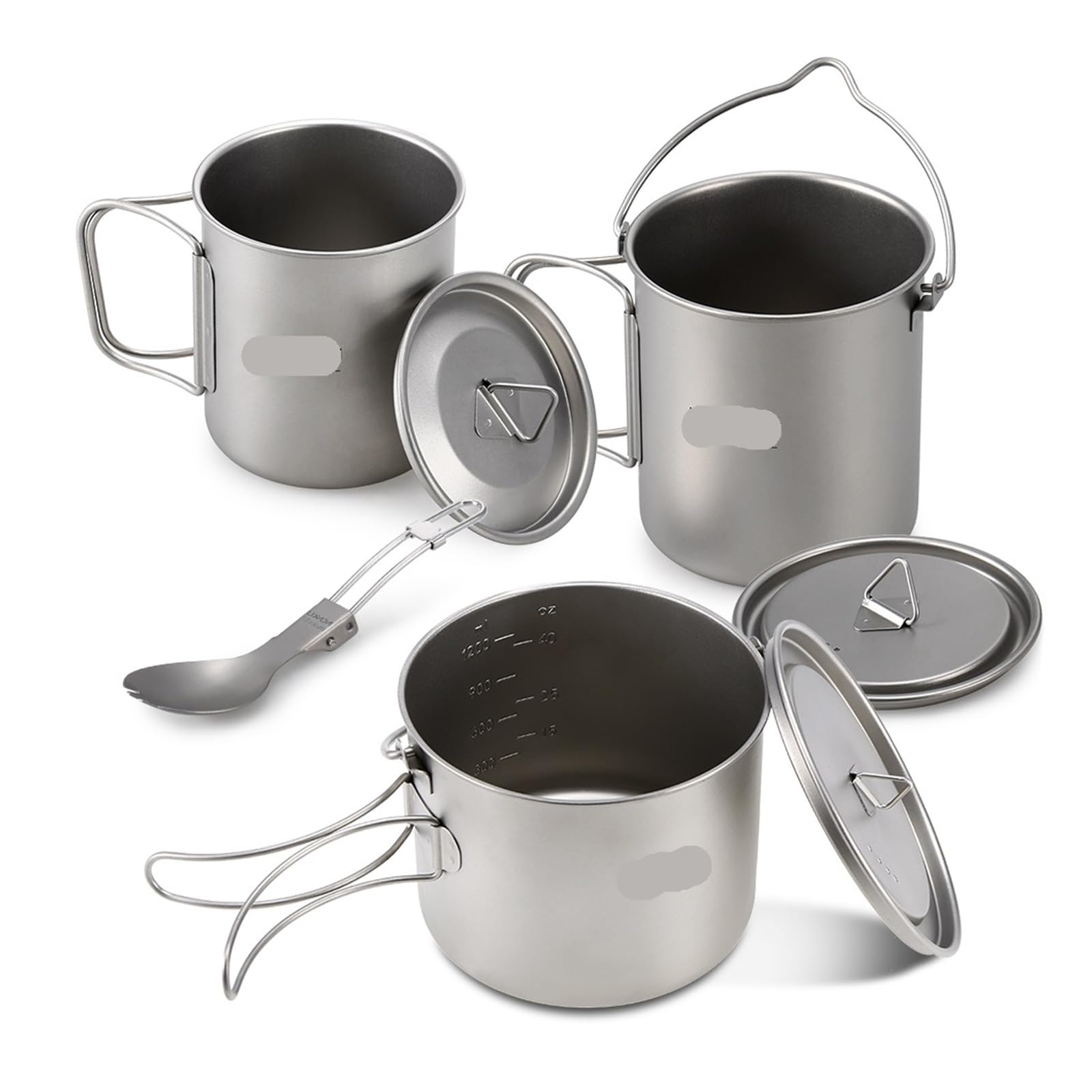 Generico Compatibile con Tazza da Appendere Portatile Ultraleggero Coperchio e Manico Pieghevole, Campeggio all'aperto, Escursionismo, Zaino in Spalla