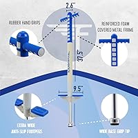 Vista 5 de Flybar Maverick Palo de espuma Pogo para niños de 5 años en adelante, de 18 a 36 kg, palo de pogo para niños y niñas (Azul/Blanco)