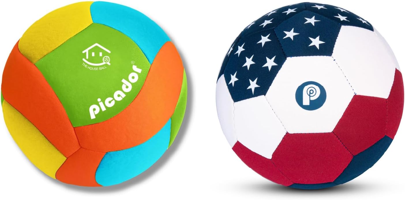 Picador Softy Volleyball ＆ The House Ball, Size 4 for Inside Home Yard, Fun Kids Soccer Volleyball Gifts for Girls Boys Indoor Play