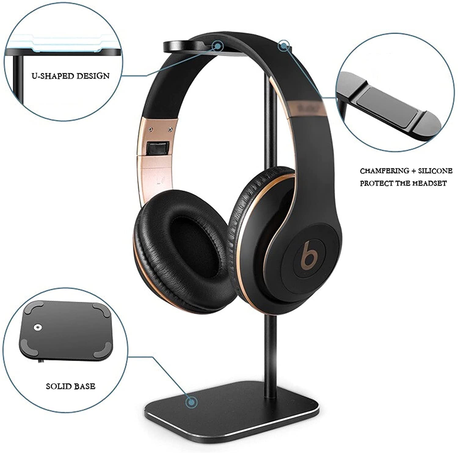 MRKU Supporto per Cuffie, Gancio per Auricolari, appendi Cuffie da scrivania in Lega di Alluminio, Staffa in Metallo per riporre Gli Auricolari, Accessori per scrivania da Gaming