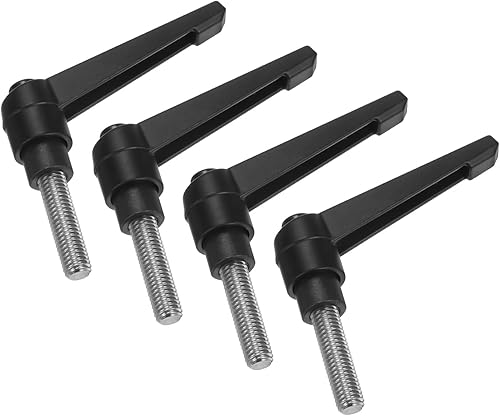 Miniatura 14 de uxcell 4 manijas de palanca de sujeción, perno macho roscado de acero al carbono de óxido negro M8 x 0.59 pulgadas, asas ajustables de bloqueo