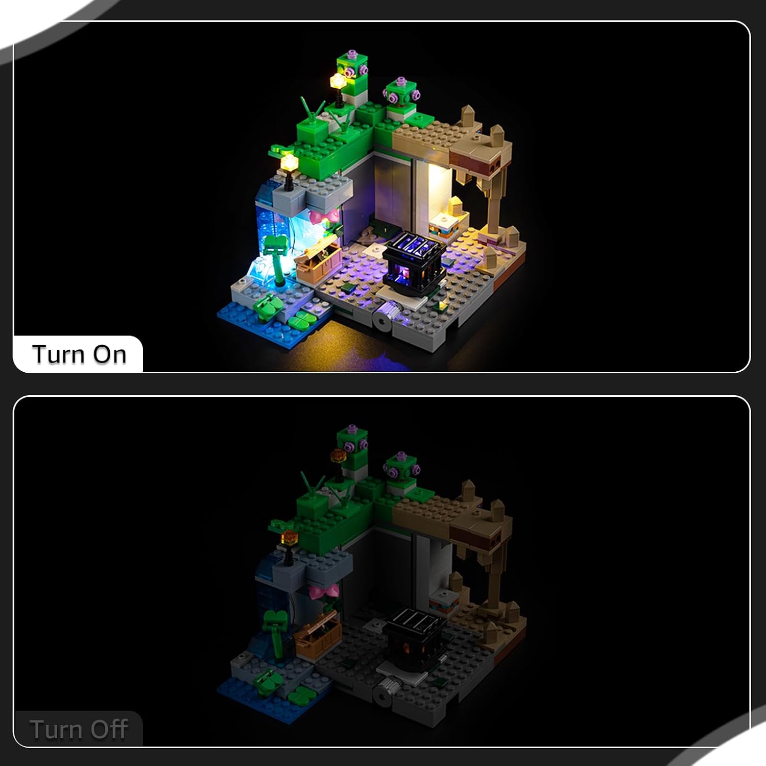 Nitemode Light Kit Compatible with Lego The Skeleton Dungeon 21189, Upgraded Lighting Accessories for Minecraft 21189 Display (Lights Only, Model Set Not Included)