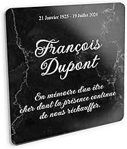 Columbarium Personalised Black Marble Plexiglass Funeral Plaque Size 15 x 15 cm