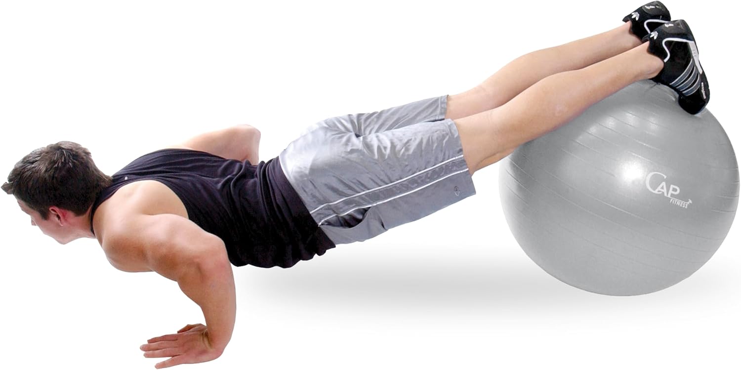 Cap Barbell Fitness Stability Exercise Ball, 65cm | Multiple Colors