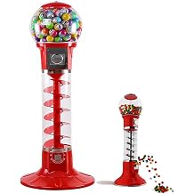 Large Candy Vending Dispenser, Spiral Gumball Machine for 32-65mm Capsule Toys, Party Favor Bank, Blue