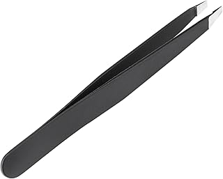 The BrowGal – Professional Hand-Made Slant Tweezer – Exclusive for Eyebrows Facial Hair, Ingrown Hair Removal & Blackhead - Handy & Portable Tool, Easily Grip with Safety, Anti-rust – 3.9 In, Black