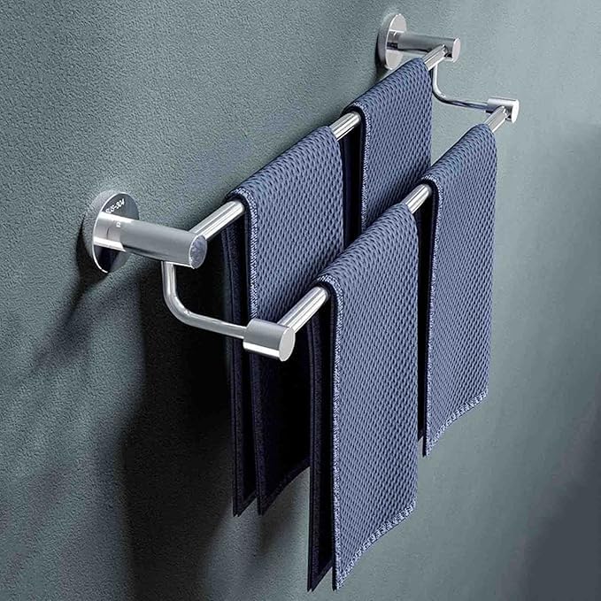 Image of SUNDRY Mega-Pro Stainless Towel Rack /Towel Hanger /Towel Rod for Bathroom and Kitchen (24 Inch Double Rod) 2 Feet