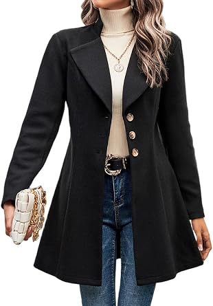 Wool Coats for Women Fall Winter Trench Coat Peacoat Long Tweed Blazer Jackets Outwear