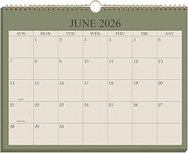 Small Wall Calendar 2026-2027 - Mini Calendar 2026-2027 from June 2026 - December 2027, 19 Months Little Calendar with Premium Paper, 6" x 8", Green