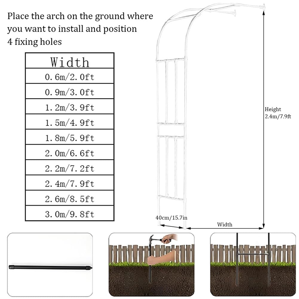 Treillis mural robuste pour plantes grimpantes – 240 cm de haut, design blanc élégant, parfait pour les jardins, les terrasses et les espaces extérieurs – Support durable et élégant