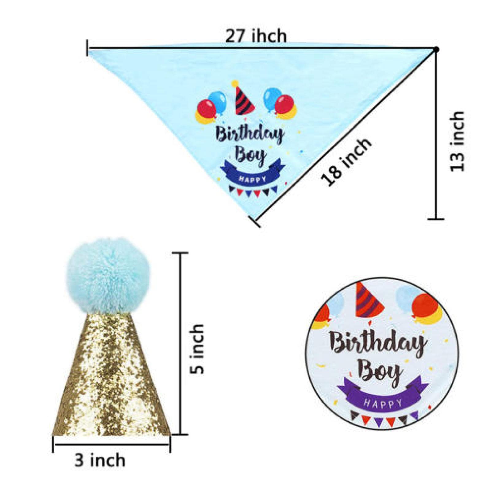 Hunde-Geburtstagstuch Für Den 5. Geburtstag – Bandana, 66x31 Cm – Party-Accessoire Für Hunde & Welpen