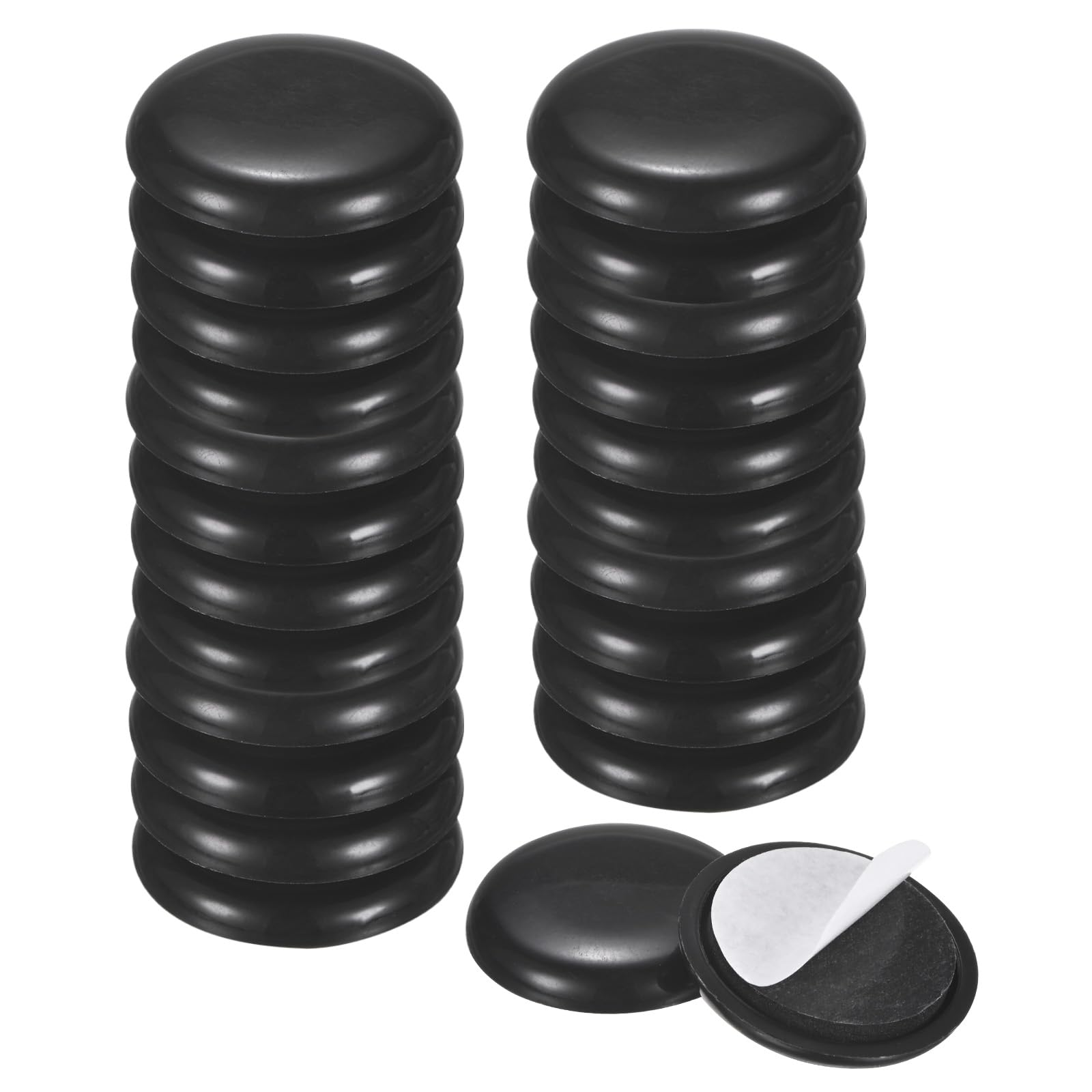 M METERXITY Möbelgleiter, 3,2 cm Durchmesser, EVA-Schaum-Filz-Pad, selbstklebend, Mover-Gleiter für Teppich/Stuhl/Tische, Möbel, runde Pads, Bodenschoner, Schwarz, 24 Stück