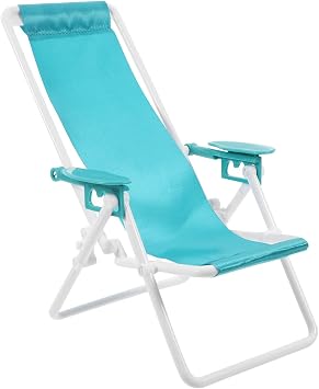 OSALADI Miniature Foldable Beach Chair 7.08In Portable Lounge Chair Lightweight Stable Outdoor Camping Furniture Dollhouse Accessory