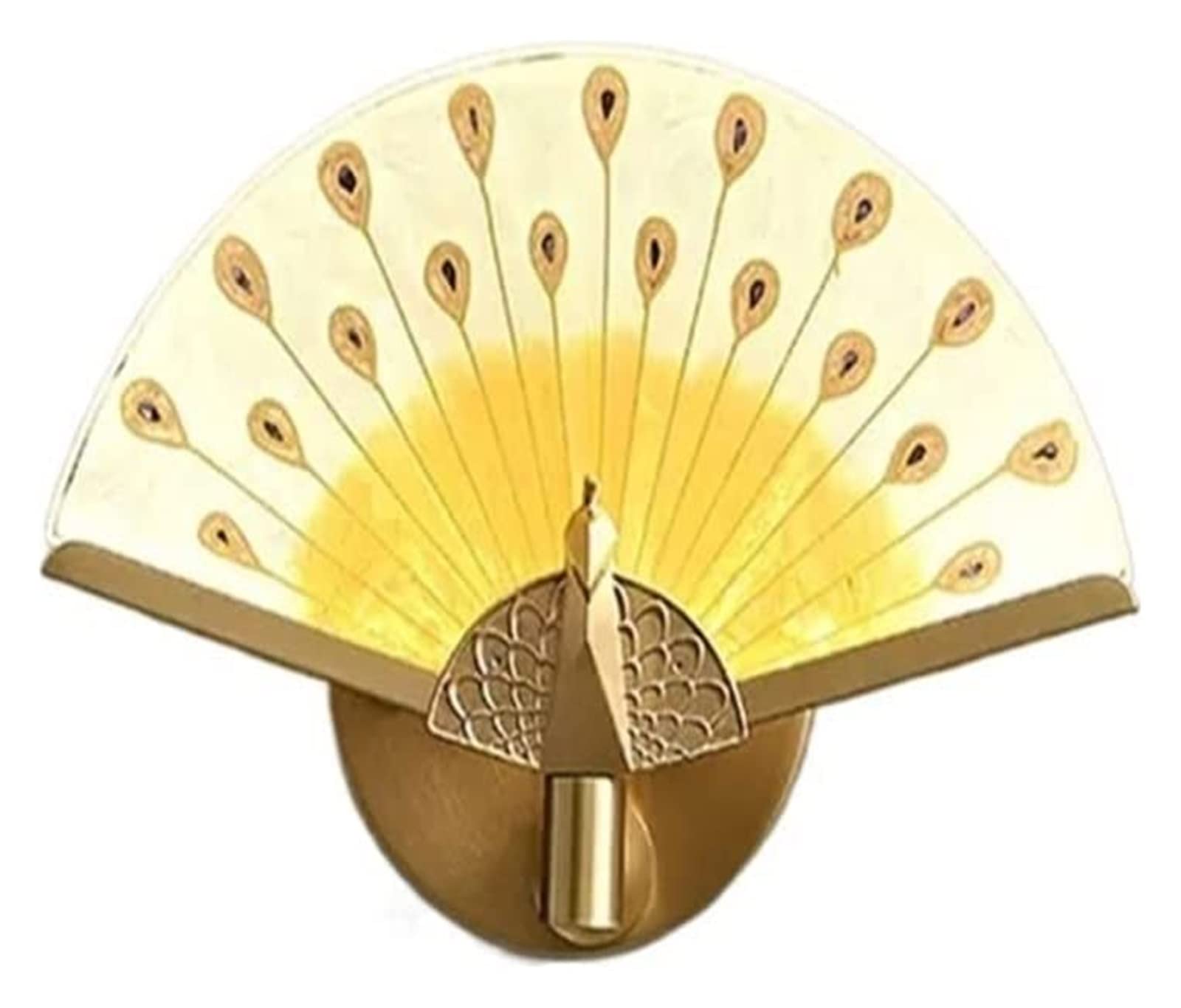 ZTCHSENZT Wall Lamp Light Chinese Peacock Wall Lamp, Living Room Background Wall Lamp, Luxury All Copper Enamel Bedside Lamp Wall Light