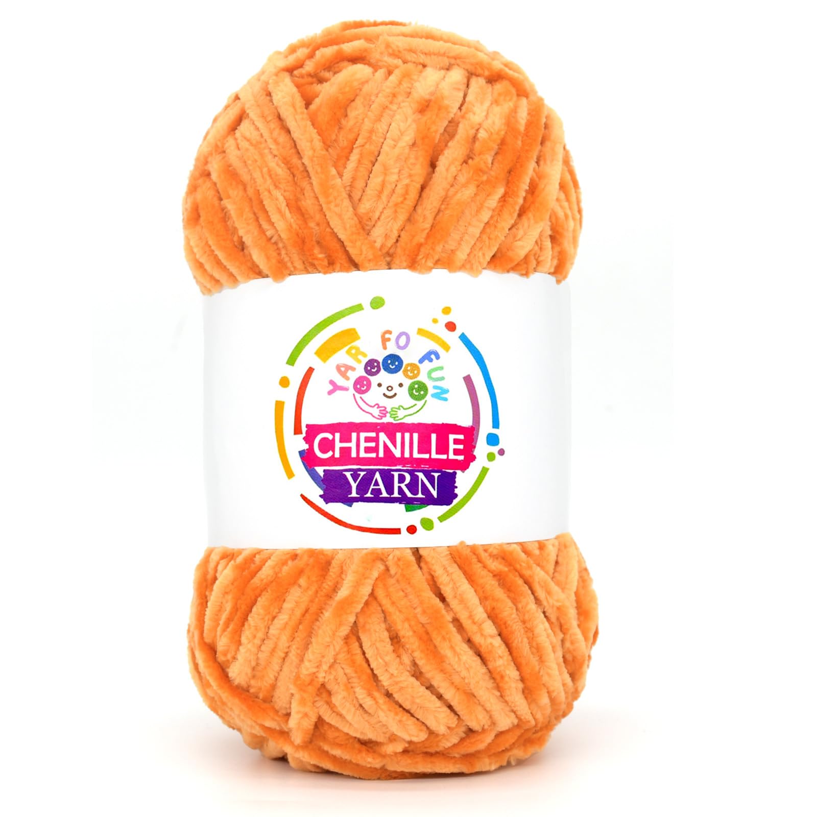 100g Velvet Chenille Yarn for Crocheting,Orange Fluffy Velvet Plush Yarn Thick Soft Chunky Chenille Yarn Baby Blanket Yarn for Crocheting Knitting Beginners（Orange）