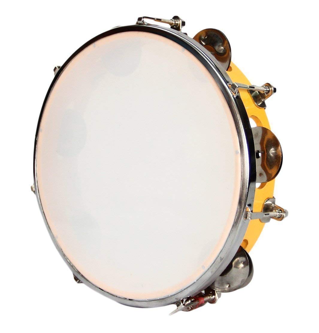 Tambourine/Kanjira/Dafali Hand Percussion Musical Instrument Fibre Daffli - Yellow-picture-14