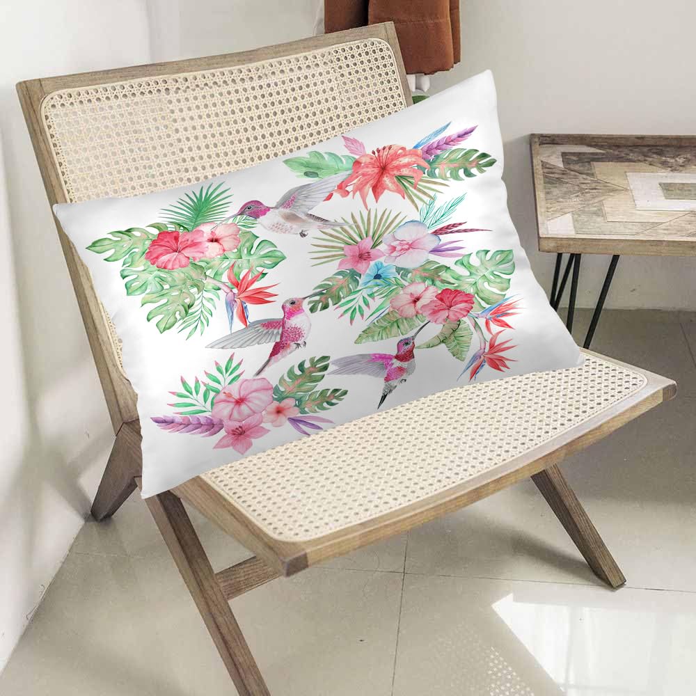 Easternproject Standard Pillowcases 20x26 Inch Spring Summer Tropical Palm Leaves Flower Birds Pillow Case Colorful Soft Sleeping Throw Pillow Covers for Bed Bedroom Women Boys Girls