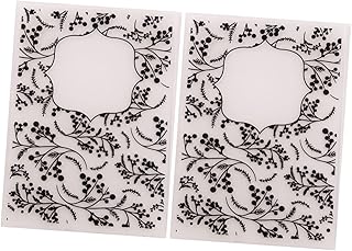 COHEALI 2Pcs Pasta De Arquivo De Plástico Carimbo De Gravação Pasta De Gravação Em Relevo Pasta De Gravação De Plástico Estênceis De Matriz Pastas De Arquivo Modelo De Molde De Folha