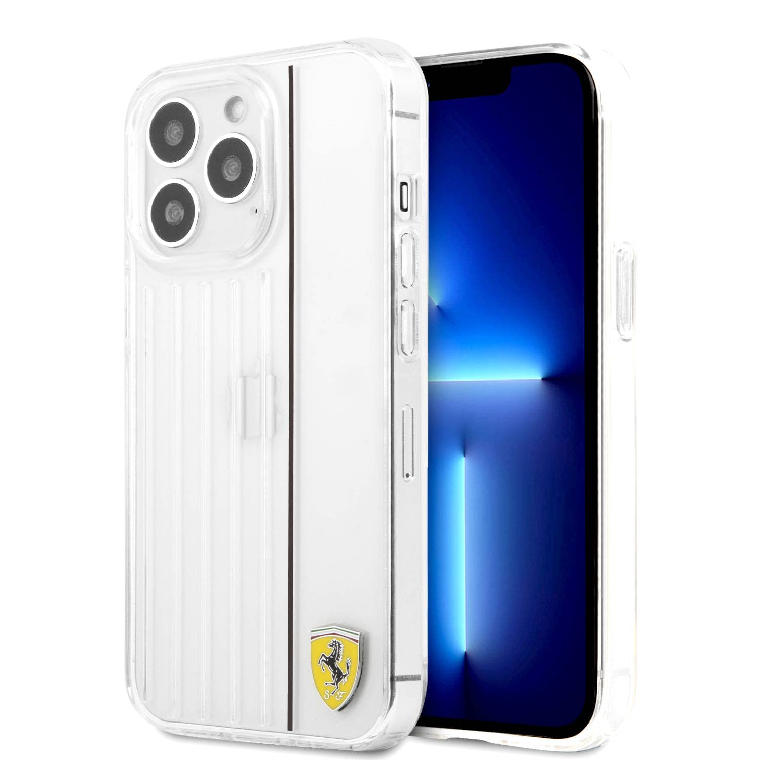 CG Mobile Ferrari PC/TPU Hard Case With 3D Lines Contrasted For iPhone 13 Pro Max (6.7") - Black