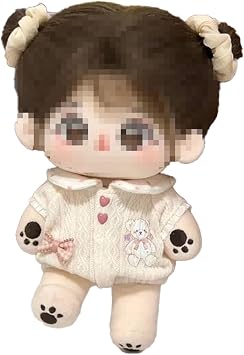 Cotton Doll Dress Sets , 20cm/8 inch Cute Girl Outfits with Pearl Tulle Set for Plush Dolls, Birthday Gifts for Display or Playtime M6921
