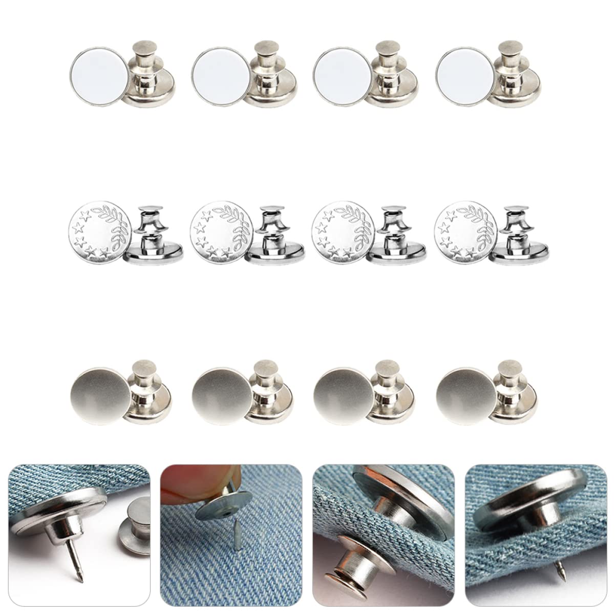 DOITOOL 3 Series Botones Ajustables Para Jeans De Accesorios Para Cintura De Pantalones Sin Costura Para Ajustar Cintura Jeans Pantalones Y Faldas 30 Piezas*3