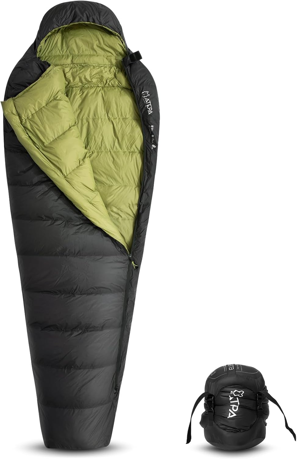 ATEPA Down Sleeping Bag for Adults, 700FP Recycled 15D Nylon Shell 35°F 45°F Mummy Cold Weather Ultralight 3 Season Compact Packable Sleeping Bag for Backpacking Camping Hiking ATEPA Down Sleeping Bag for Adults, 700FP Recycled 15D Nylon Shell 35°F 45°F Mummy Cold Weather Ultralight 3 Season Compact Packable Sleeping Bag for Backpacking Camping Hiking