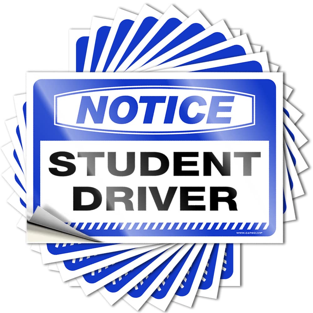 Funny Sticker Decore for Room Easy Apply | Notice Student Driver Cozy Bottle Peel and Stick(12X18CM)