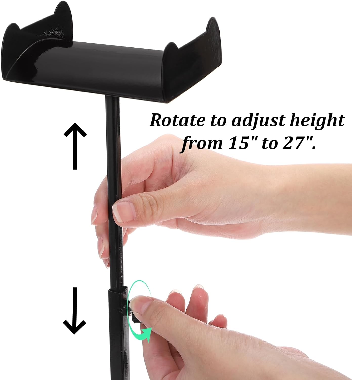 Hacaroa 3 Pack Purse Holder Handbag Display Stand, Metal Bag Organizer Wreath Stand Height Adjustable, Jewelry Display Rack for Tabletop, Closet, Boutique Store, Black - Image 4